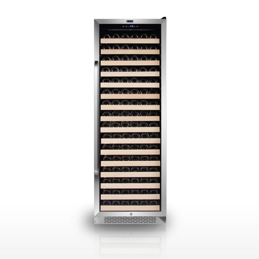 Whynter BWR-1662SD 24 in. Single-Zone 166-Bottle Wine Cooler Fridge with Display Rack Built-In Stainless Steel UV Protection Glass Door Whynter