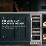 Whynter BWR‑171DS 17‑Bottle Dual Zone Built‑In Wine Cooler – Stainless Steel Trim, Compressor, Dual‑Zone Whynter