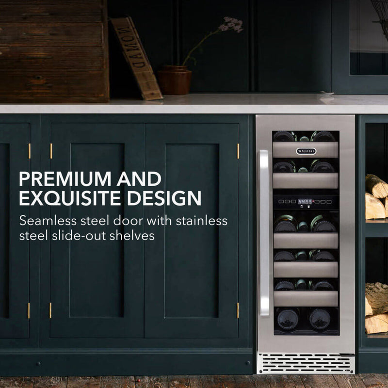 Whynter BWR‑171DS 17‑Bottle Dual Zone Built‑In Wine Cooler – Stainless Steel Trim, Compressor, Dual‑Zone Whynter