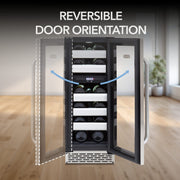 Whynter BWR‑171DS 17‑Bottle Dual Zone Built‑In Wine Cooler – Stainless Steel Trim, Compressor, Dual‑Zone Whynter