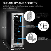 Whynter BWR‑208SB 20‑Bottle Undercounter Wine Refrigerator – Stainless Steel Trimmed Door Whynter