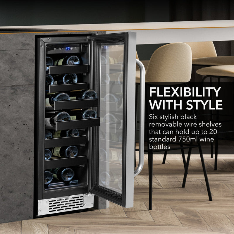 Whynter BWR‑208SB 20‑Bottle Undercounter Wine Refrigerator – Stainless Steel Trimmed Door Whynter