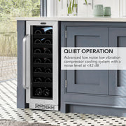 Whynter BWR‑208SB 20‑Bottle Undercounter Wine Refrigerator – Stainless Steel Trimmed Door Whynter