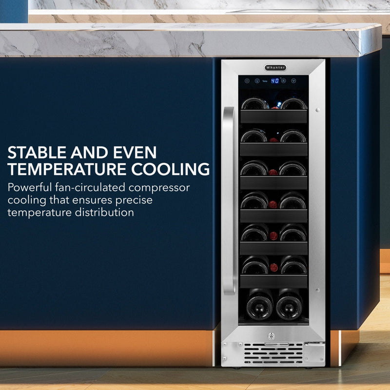 Whynter BWR‑208SB 20‑Bottle Undercounter Wine Refrigerator – Stainless Steel Trimmed Door Whynter