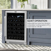 Whynter BWR‑408SB 24″ Built‑In/Undercounter 46‑Bottle Wine Refrigerator – Stainless Steel Trim, Digital Control & Lock Whynter