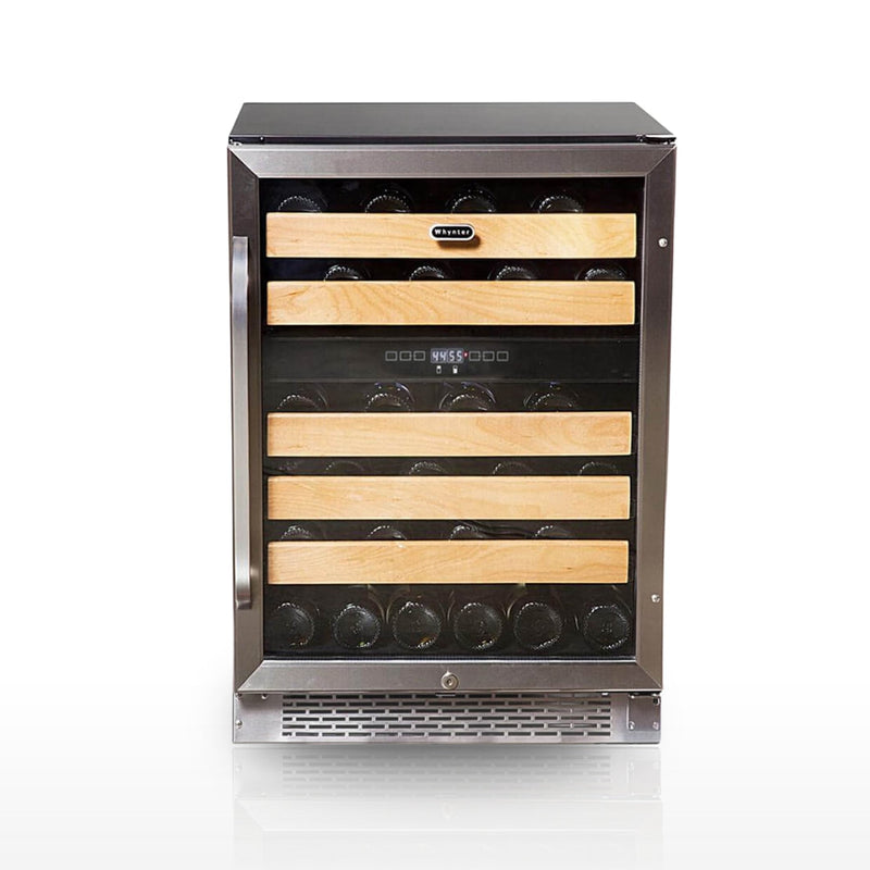 Whynter BWR‑462DZ 46‑Bottle Dual‑Zone Built‑In Wine Refrigerator – 24″ Width, Stainless Steel Trim Whynter