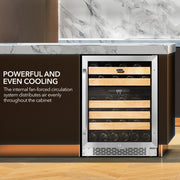 Whynter BWR‑462DZ 46‑Bottle Dual‑Zone Built‑In Wine Refrigerator – 24″ Width, Stainless Steel Trim Whynter