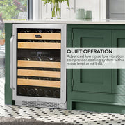 Whynter BWR‑462DZ 46‑Bottle Dual‑Zone Built‑In Wine Refrigerator – 24″ Width, Stainless Steel Trim Whynter