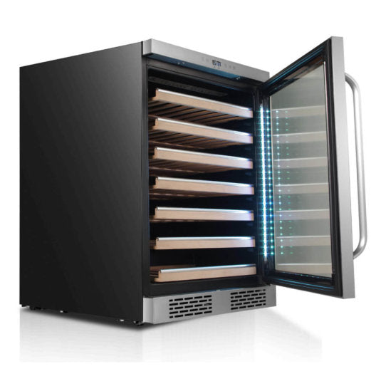 Whynter -  Elite Spectrum Lightshow 54 Bottle Stainless Steel 24 inch Built-in Wine Refrigerator | BWR-545XS