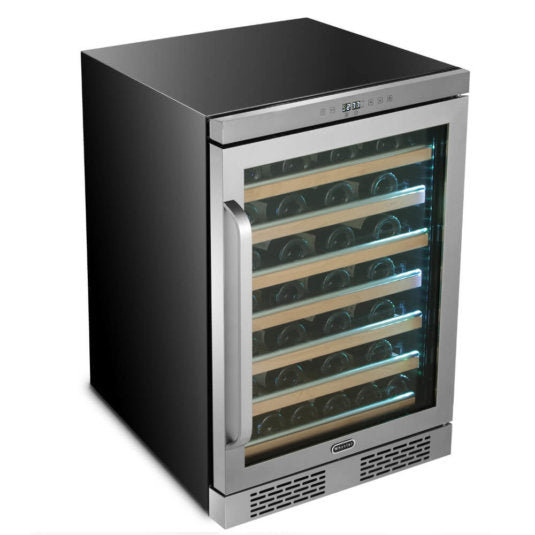 Whynter -  Elite Spectrum Lightshow 54 Bottle Stainless Steel 24 inch Built-in Wine Refrigerator | BWR-545XS