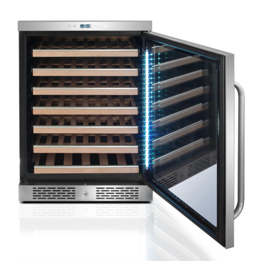 Whynter -  Elite Spectrum Lightshow 54 Bottle Stainless Steel 24 inch Built-in Wine Refrigerator | BWR-545XS