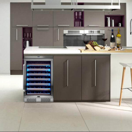 Whynter -  Elite Spectrum Lightshow 54 Bottle Stainless Steel 24 inch Built-in Wine Refrigerator | BWR-545XS