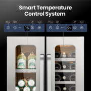 Whynter BSR-6020FDS 24” Built-In Dual Zone Wine & Beverage Refrigerator – 20 Bottles & 76 Cans, Stainless Steel Undercounter Fridge with Digital Control & Lock Whynter