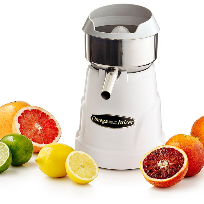 Omega C10W 150 RPM Single Speed Citrus Juicer - White