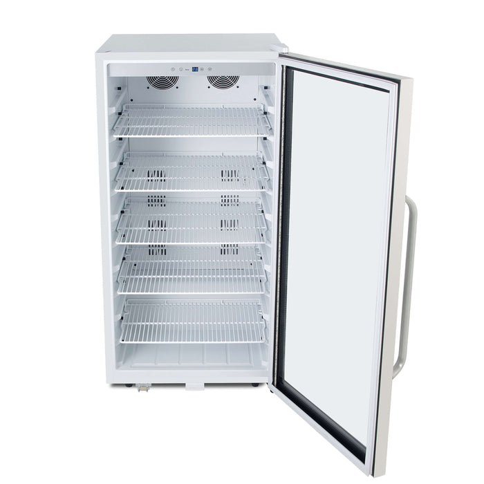 Whynter - Freestanding 8.1 cu. ft. Stainless Steel Commercial Beverage Merchandiser Refrigerator with Superlit Door and Lock – White | CBM-815WS