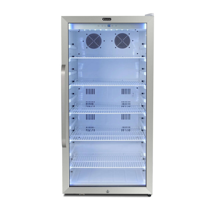 Whynter - Freestanding 8.1 cu. ft. Stainless Steel Commercial Beverage Merchandiser Refrigerator with Superlit Door and Lock – White | CBM-815WS