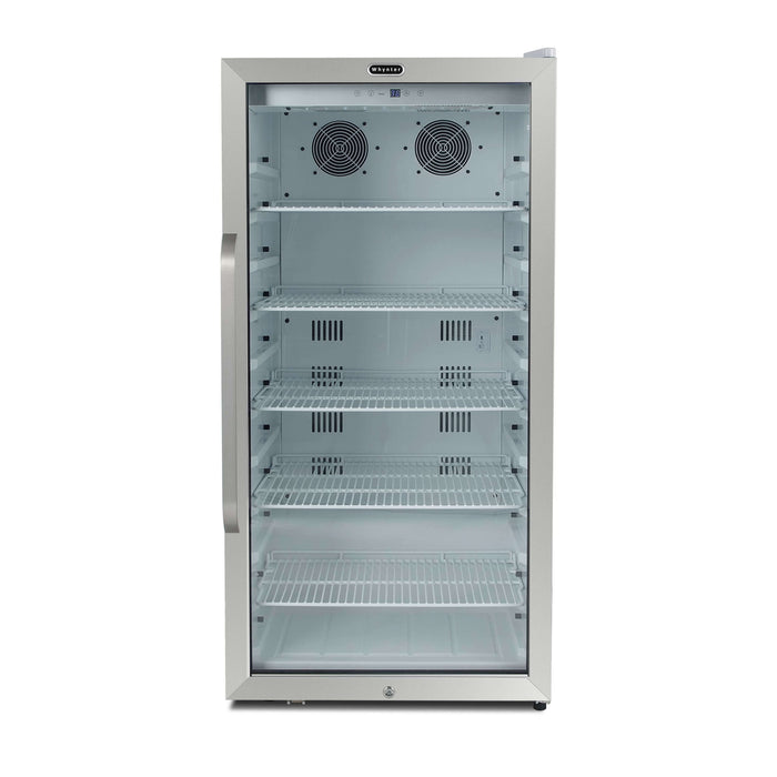 Whynter - Freestanding 8.1 cu. ft. Stainless Steel Commercial Beverage Merchandiser Refrigerator with Superlit Door and Lock – White | CBM-815WS