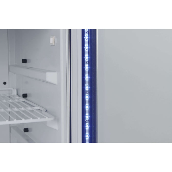 Whynter - Freestanding 8.1 cu. ft. Stainless Steel Commercial Beverage Merchandiser Refrigerator with Superlit Door and Lock – White | CBM-815WS