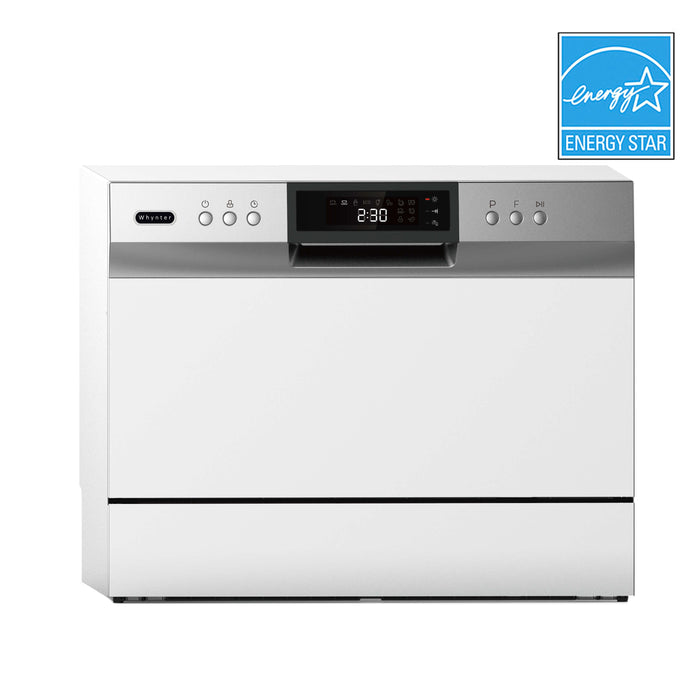 Whynter - Countertop Portable Dishwasher 6 place setting LED Energy Star - White  - CDW-6831WES
