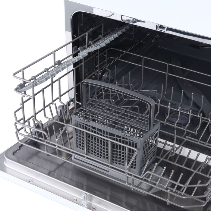 Whynter - Countertop Portable Dishwasher 6 place setting LED Energy Star - White  - CDW-6831WES