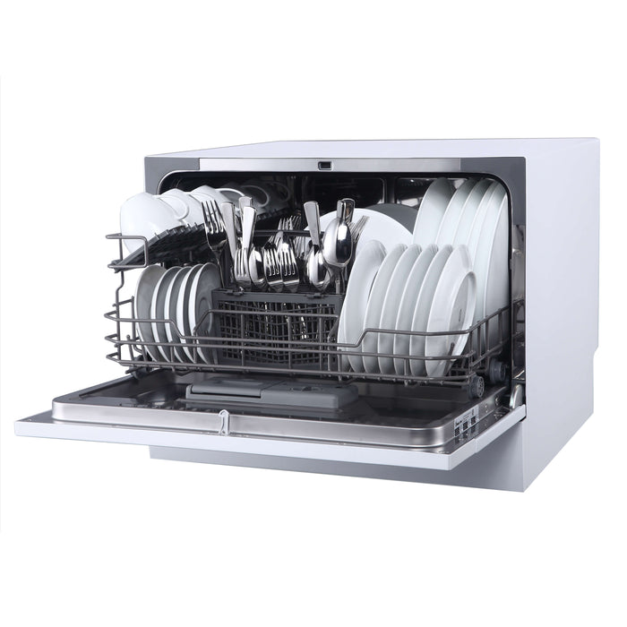 Whynter - Countertop Portable Dishwasher 6 place setting LED Energy Star - White  - CDW-6831WES