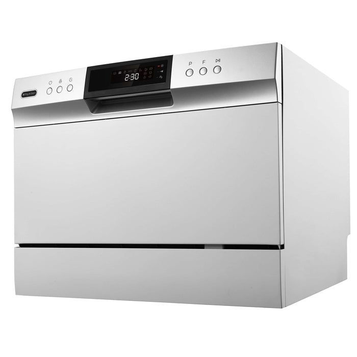 Whynter - Countertop Portable Dishwasher 6 place setting LED Energy Star - White  - CDW-6831WES
