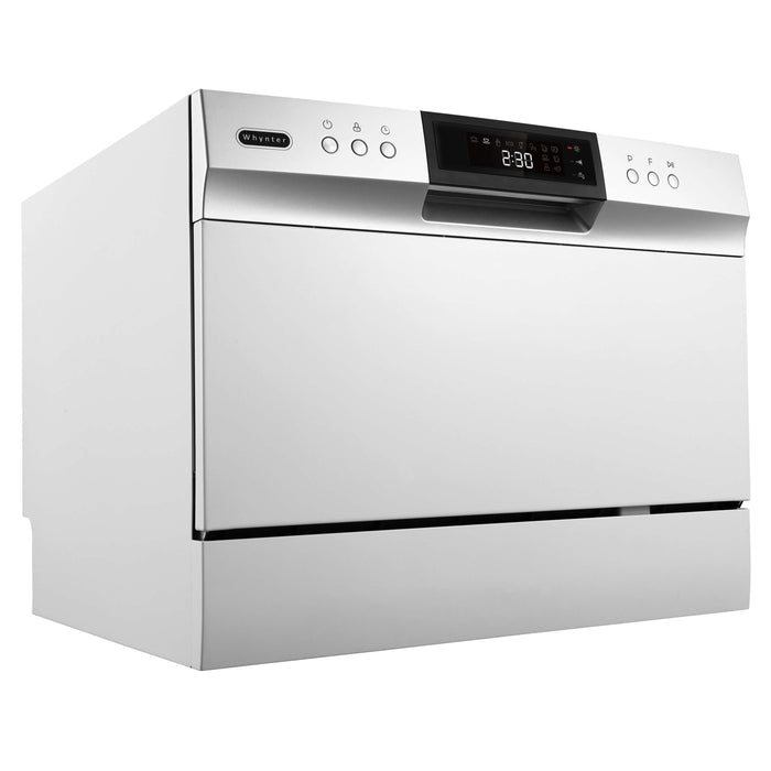 Whynter - Countertop Portable Dishwasher 6 place setting LED Energy Star - White  - CDW-6831WES