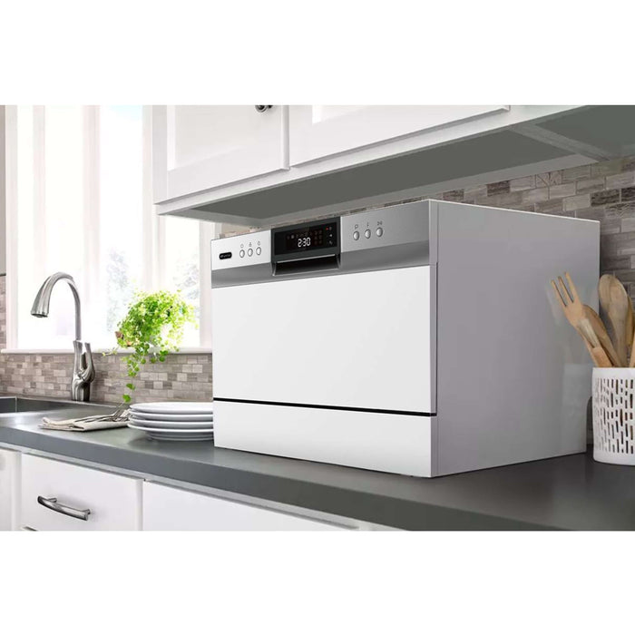 Whynter - Countertop Portable Dishwasher 6 place setting LED Energy Star - White  - CDW-6831WES