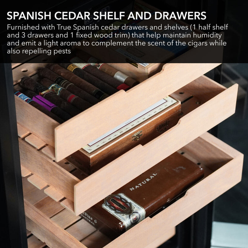 Whynter CHC‑421HC 4.2 cu ft Cigar Cabinet Cooler & Humidor – Holds 650+ Cigars, Temperature & Humidity Control Whynter