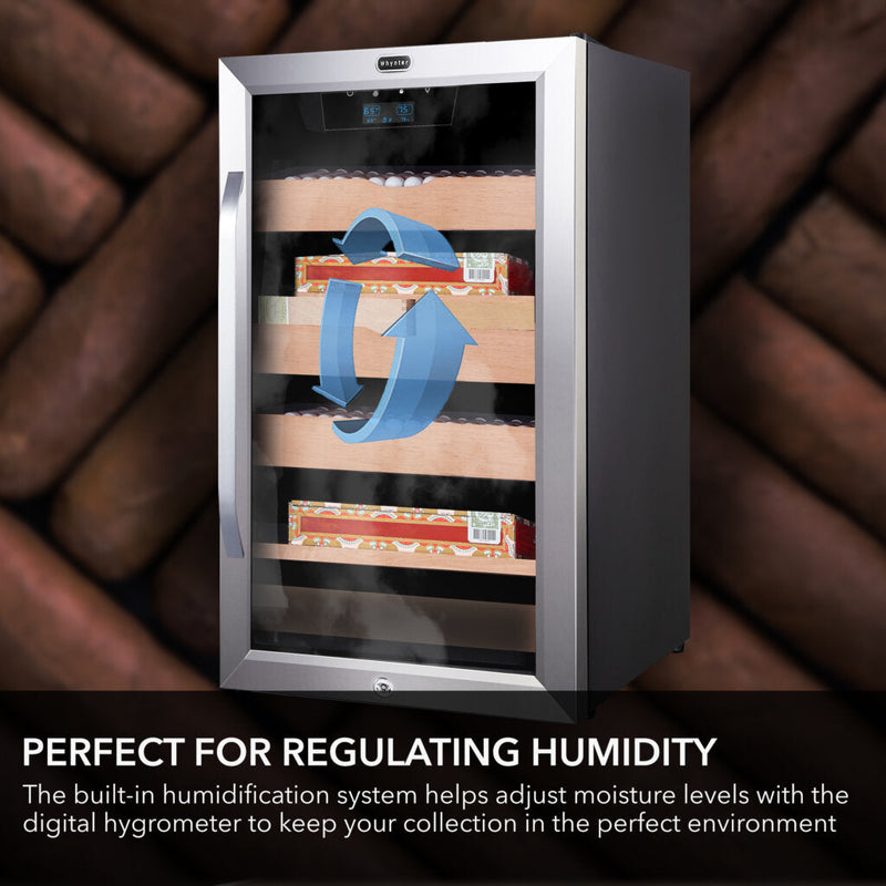 Whynter CHC‑421HC 4.2 cu ft Cigar Cabinet Cooler & Humidor – Holds 650+ Cigars, Temperature & Humidity Control Whynter
