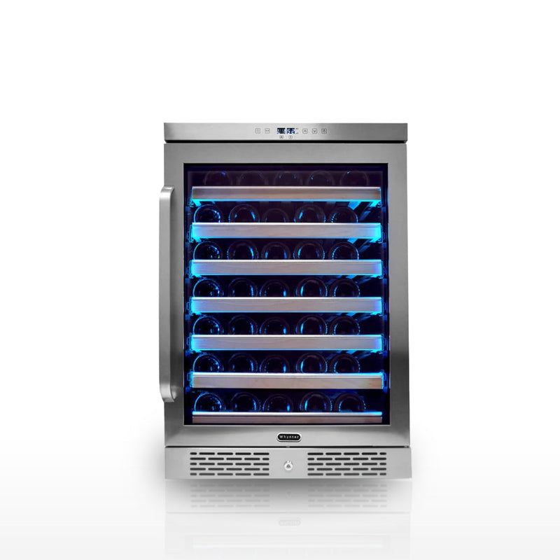 Whynter BWR‑545XS 54‑Bottle Built‑In/Undercounter Wine Refrigerator – Spectrum Lightshow, Stainless Steel Trim Whynter