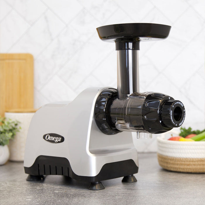 Omega CNC80S Compact Cold Press Juicer & Nutrition System - Silver