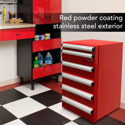 Whynter TBR-185SR 1.8 cu. ft. Portable Toolbox Refrigerator with 2-Drawers and Lock in Red Stainless Steel with Casters Whynter
