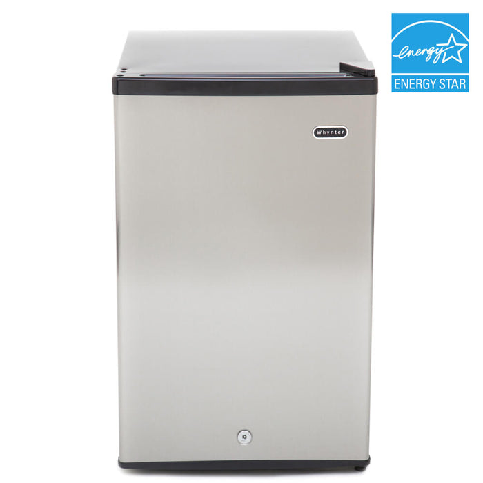 Whynter - Energy Star 2.1 cu. ft. Stainless Steel Upright Freezer with Lock | CUF-210SS