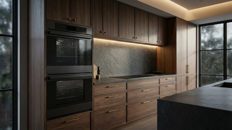 30" Double Wall Oven in Black Stainless Steel Induction Hardware