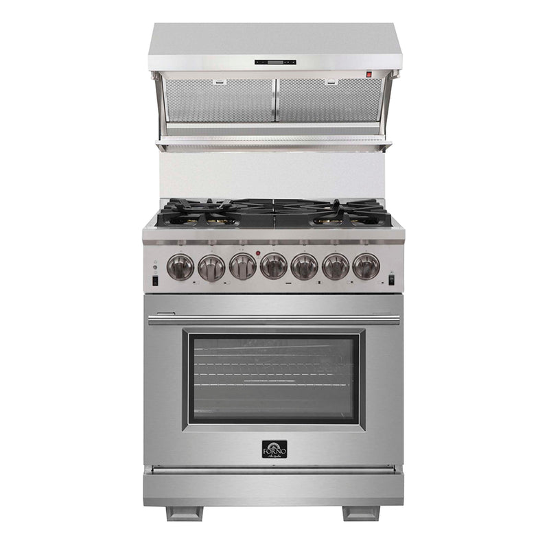 FORNO Capriasca 30" Freestanding Dual Fuel Range, FFSGS6187-30 FORNO