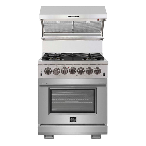 FORNO Capriasca 30" Freestanding Dual Fuel Range, FFSGS6187-30 FORNO