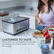 Whynter ICM-220SSY 2 Quart Automatic Compressor Ice Cream Maker & Yogurt Incubator Stainless Steel Finish Whynter