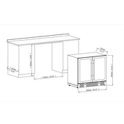 36-inch Under Bench Dual-Zone Wine Cooler with Low-E Glass Door KingsBottle.com