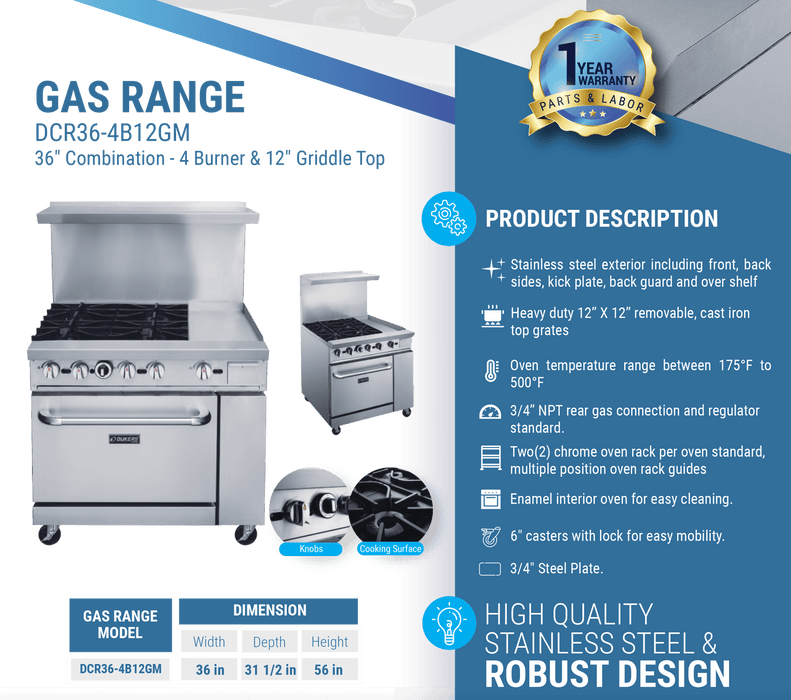 Dukers Gas Oven Range