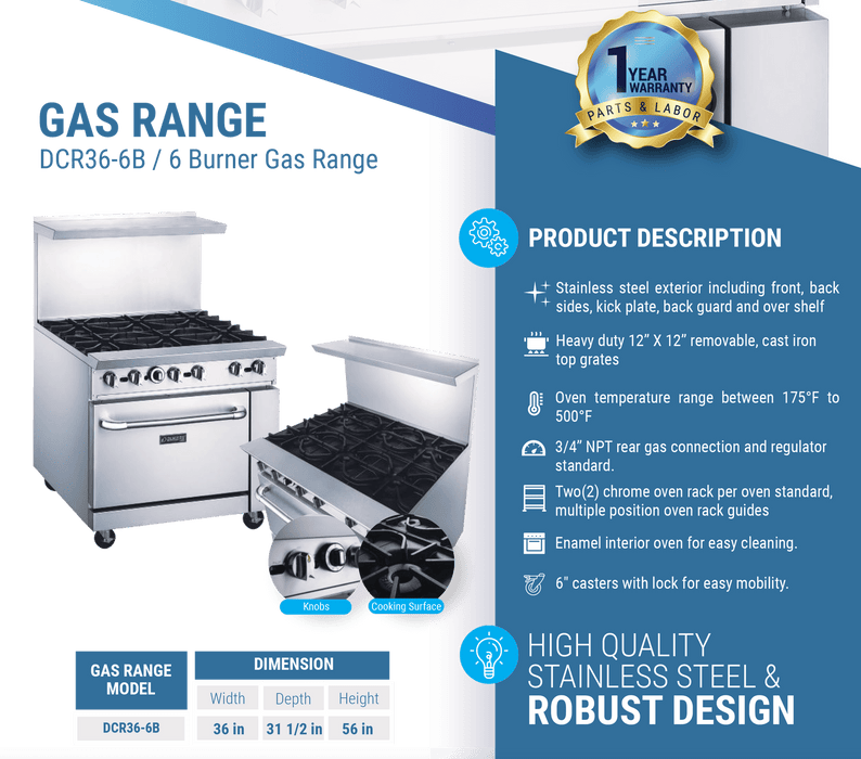 Dukers Gas Oven Range