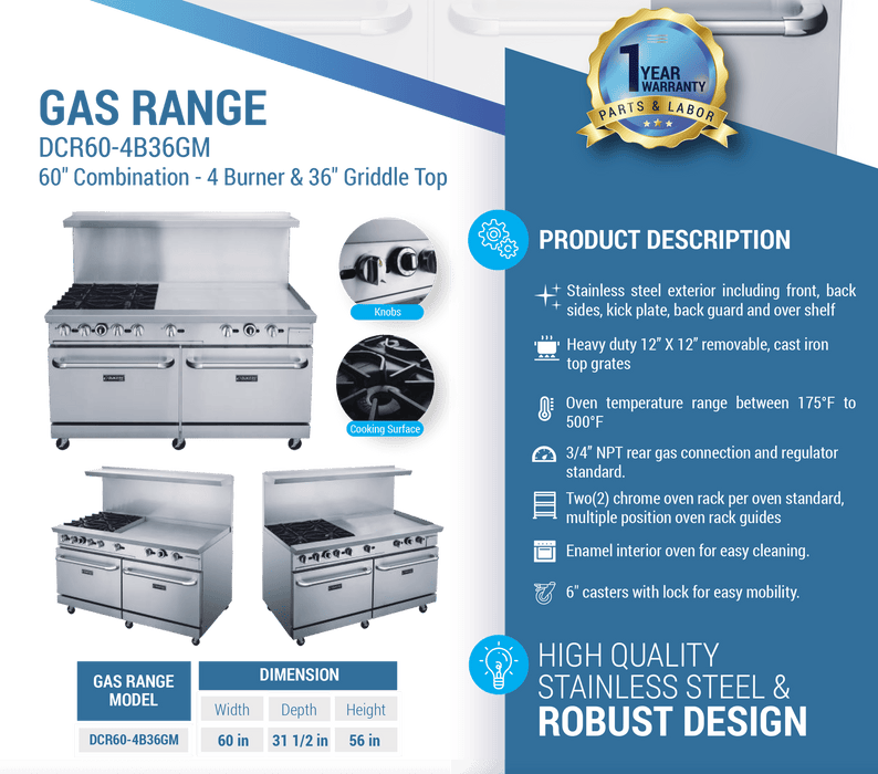 Dukers Gas Oven Range