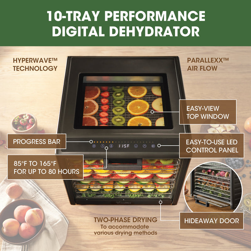 Excalibur 10 Tray Performance Digital Dehydrator, in Stainless Steel Excalibur