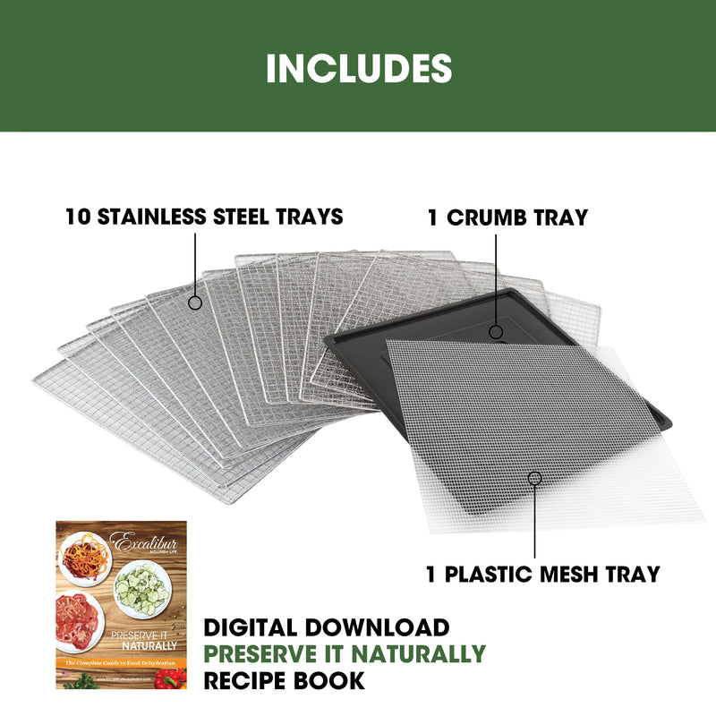 Excalibur 10 Tray Performance Digital Dehydrator, in Stainless Steel Excalibur