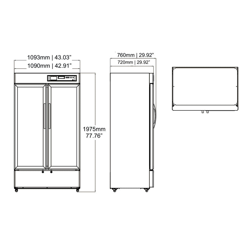2℃～8℃ 725L Upright 2-Door Medical Fridge & Lab Refrigerator KingsBottle.com