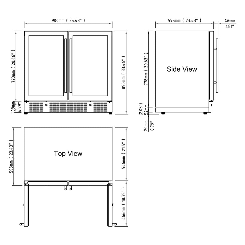 36-inch Beer and Wine Cooler Combination with Low-E Glass Door KingsBottle.com