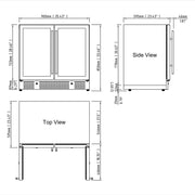 36-inch Under Bench Dual-Zone Wine Cooler with Low-E Glass Door KingsBottle.com