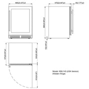 24 Inch Under Counter LOW-E Glass Door Beer Fridge KingsBottle.com