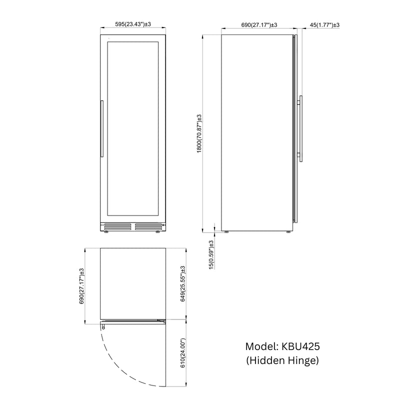 Upright Single Zone Large Wine Cooler With Low-E Glass Door KingsBottle.com