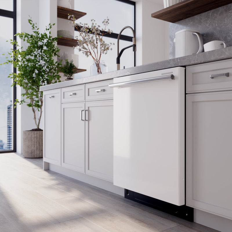 FORNO Stella 24" Built-in Dishwasher in White, ENERGY Star, with Antique Brass Handles, FDWBI8010-24WHT